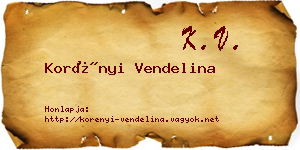 Korényi Vendelina névjegykártya